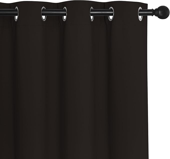 NICETOWN Patio Blackout Curtain Panels - Extra Wide Sliding Door Thermal Insulated Drape, Privacy Room Divider Curtain for Bedroom Office (Toffee Brown, 66 x 118 Inch Long) NICETOWN