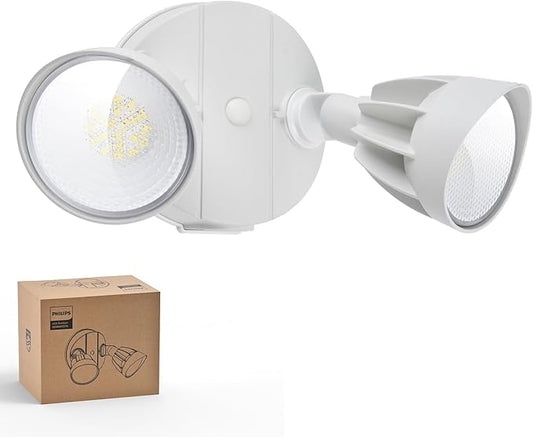 Philips 44W 3500LM ‌LED Security Flood Light‌ ‌Outdoor‌，Switch Controlled Aluminum ‌Security Light‌, 2 Adjustable Heads，5000K Daylight，Wet Location for Patio, Garden, Yard Lights PhilipsLightingLED