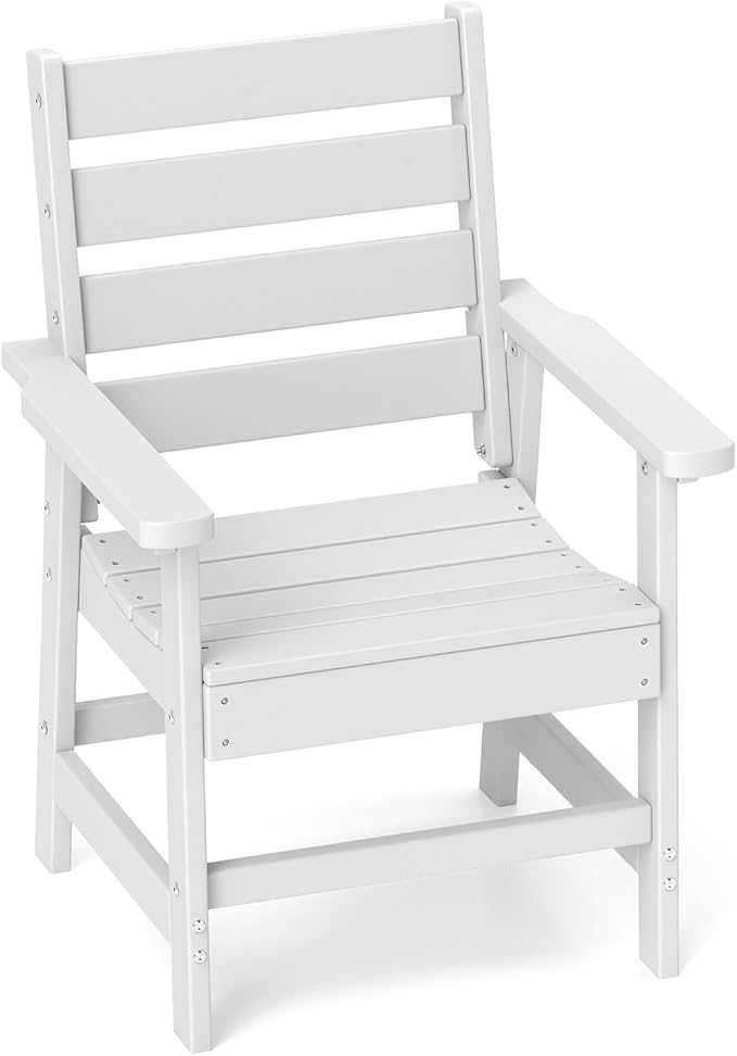 GREENVINES Outdoor Dining Chair | HDPE | Patio Chairs | All-Weather | White GreenVines