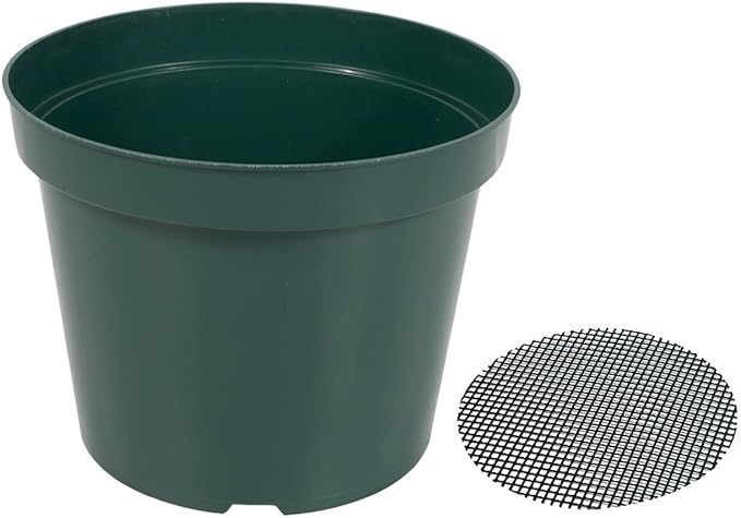 40 Pack 4 Inch Plastic Nursery Pots with Mesh Pad, Thick Sturdy Plastic Plant Pots with Drainage Holes Indoor/Ourdoor Flower Planter Pots, Green RooTrimmer