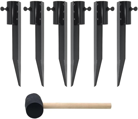 CNQLIS 6 Pcs Outdoor Light Stakes for Tiki Torch Stand - 10 3/4" Steel Torch Stakes - Garden Stakes for Lights, Stakes for Outdoor Lights for Solar Lights,Fishing Rods, Freestanding Poles CNQLIS