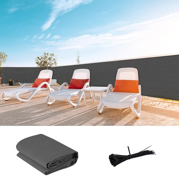 LOVE STORY Custom Size 2'6''x2' Dark Grey Balcony Privacy Screen,UV Block Privacy Fence Screen,90% Shield for Outdoor Pool Garden Apartment Railing LOVESTORY