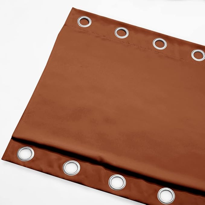 NICETOWN Outdoor Curtain Top and Bottom Fixed Grommet, Thermal Insulated Weighted Vertical Drape Blackout Heavy Weight Windproof Outdoor Drapery, Burnt Orange, 52 by 108 inches,1 Piece NICETOWN