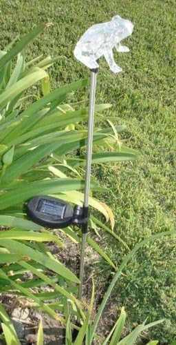 Solar Garden Stake Lights with Color Changing LED or Regular White LED Landscape Path Lights (Set of 2) (Frog) Ntertainment+House