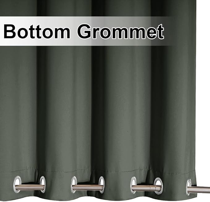 NICETOWN 2 Panels Long Outdoor Curtains Waterproof 108 inch Length for Patio, Windproof Thermal Insulated Rustproof Top and Bottom Grommet Blackout Outdoor Drapes for Porch, W52 x L108 NICETOWN