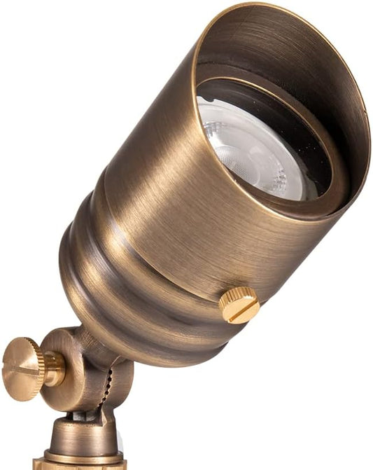 VOLT Fat Boy 12V Brass Outdoor Mini Spotlight (Bronze) for Low Voltage Landscape Lighting of Yard, Lawn, Garden, Patio, Trees & House VOLT