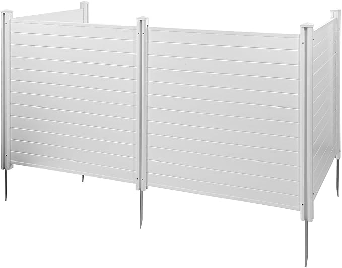 VEVOR Outdoor Privacy Screens, 50" W x 50" H Air Conditioner Fence, Pool Equipment Enclosure, Horizontal Vinyl Privacy Fence, Perfect to Enclose Trash Can and A/C Units (4-Panel) VEVOR
