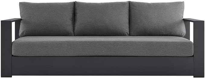 Modway Tahoe Aluminum Outdoor Patio Sofa in Gray Charcoal Modway