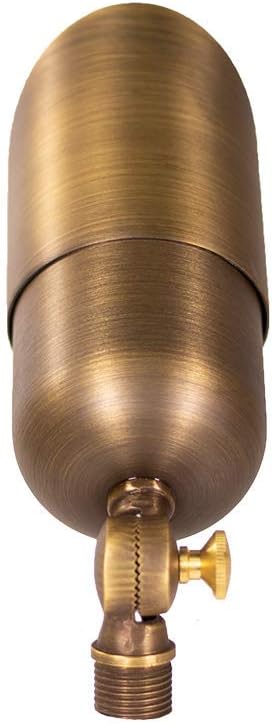 12V LogiSpot Brass Outdoor Spotlight (Bronze) for Low Voltage Landscape Lighting of Yard, Lawn, Garden, Patio, Trees & House LumenLogic