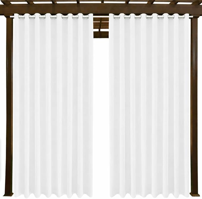 Waterproof Outdoor Curtain W105 x L108 - Grommet Top Sunlight Blocking Window Treatment Drapes Blackout Curtains for Home Bedroom Living Room Outdoor Patio Porch Pergola Cabana Gazebo (2 Panels) DivaenCamino