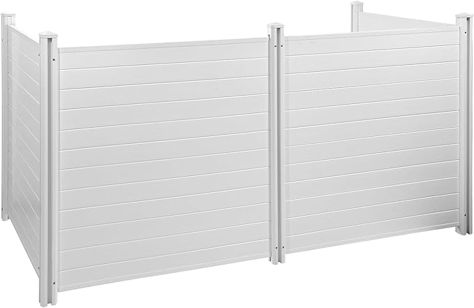 VEVOR Outdoor Privacy Screens, 50" W x 50" H Air Conditioner Fence, Pool Equipment Enclosure, Horizontal Vinyl Privacy Fence, Perfect to Enclose Trash Can and A/C Units (4-Panel) VEVOR
