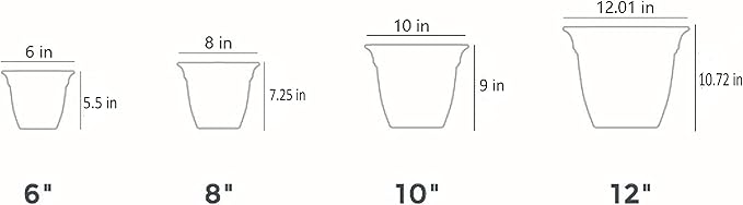 The HC Companies 6 Inch Eclipse Square Planter with Saucer - Indoor Outdoor Plant Pot for Flowers, Vegetables, and Herbs, Slate Blue (Pack of 2) TheHCCompanies