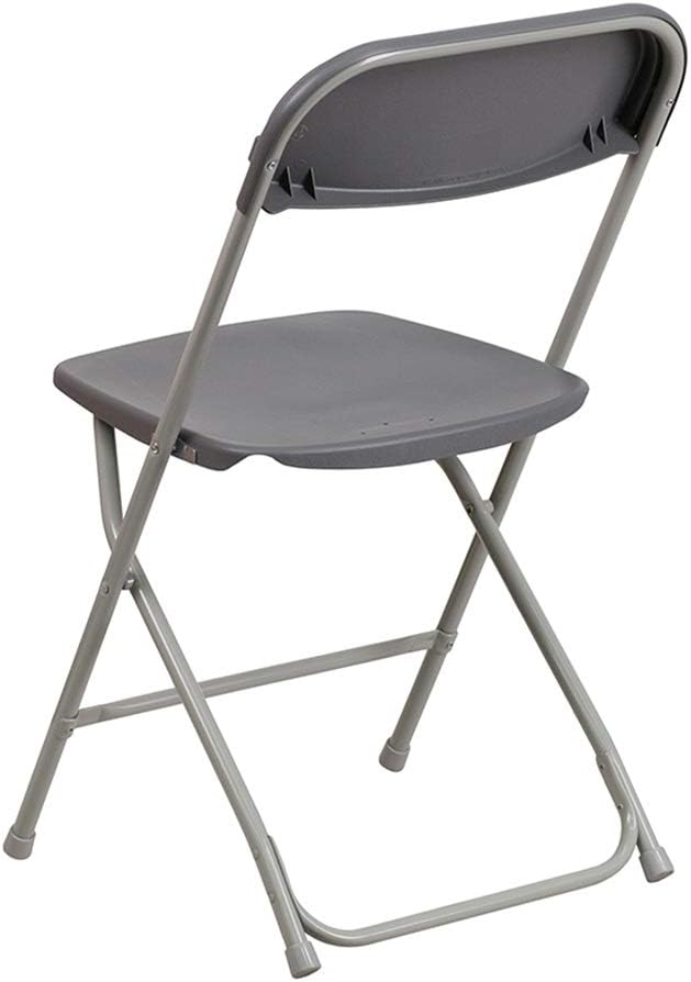 Flash Furniture Hercules Series Plastic Folding Chairs for Parties and Weddings, Stackable Commercial Event Seats, Set of 10, Gray FlashFurniture