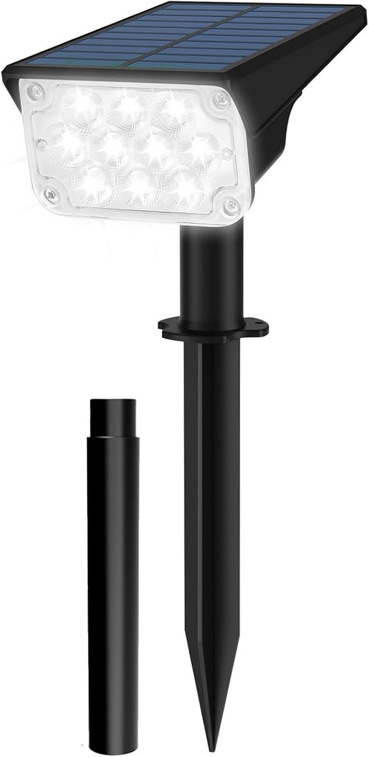 T-SUNUS Christmas Solar Spotlights White 6000K IP65 Waterproof 2-in-1 Outdoor Landscape Spot Lights Garden Light for Flag Tree Yard Driveway Porch Walkway Patio Statue Graveyard Halloween 1 Pack T-SUNUSLighting