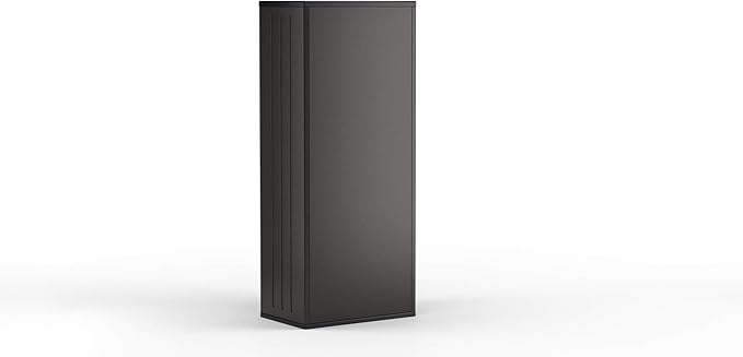 Suncast 19 Cubic Ft. Heavy-Duty Resin Cabinet with Lockable Handles, Multi-Wall Construction, and Metal-Reinforced Shelves for Basement, Utility Room and Garage Storage, Black, Made in the USA SuncastCommercialProducts