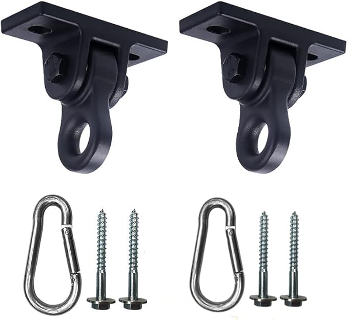 Heavy Duty Black Swing Hangers Screws Bolts Included Over 5000 lb Capacity Playground Porch Yoga Seat Trapeze Wooden Sets Indoor Outdoor 2 Pack ABUSA