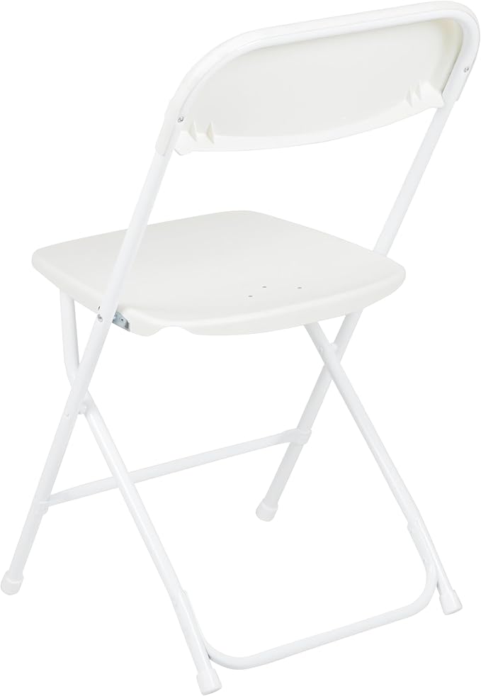 Flash Furniture Hercules Series Plastic Folding Chair - White - 4 Pack 650LB Weight Capacity Comfortable Event Chair-Lightweight Folding Chair FlashFurniture