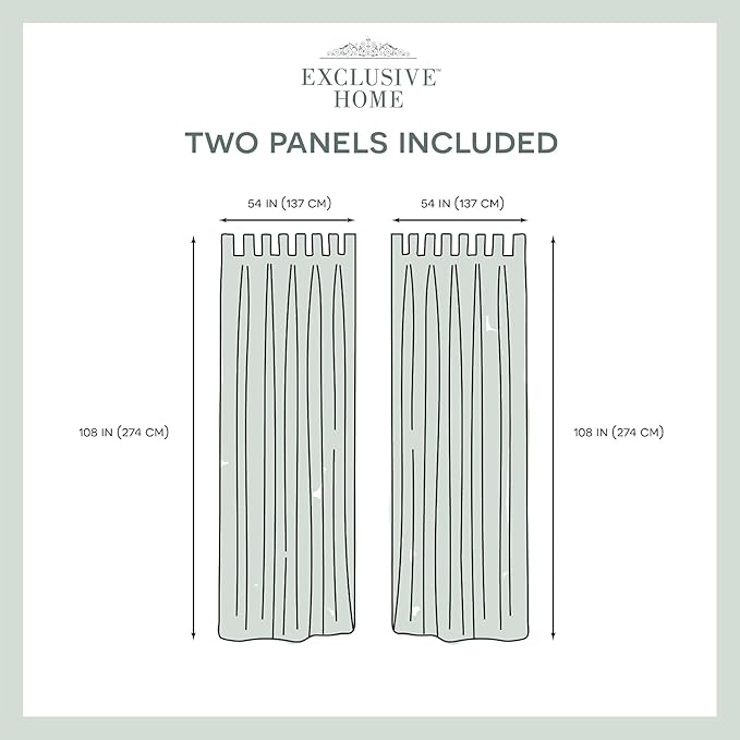 Exclusive Home Cabana Solid Indoor/Outdoor Light Filtering Hook-and-Loop Tab Top Curtain Panel, 54"x108", Winter White, Set of 2 Exclusive+Home