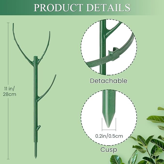 9 Pack Plant Support Stakes & Plant Cage Support Rings, Plant Stakes for Indoor Plants, Stackable Garden Flower Support for Potted Plants, Succulents, Aloe, Small Plants First-zgel
