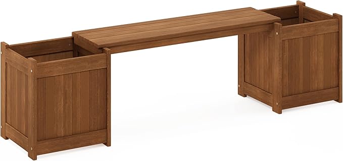 Furinno FG16011 Tioman Hardwood Flower Box, Brown Furinno-FitsYourSpaceFitsYourBudget