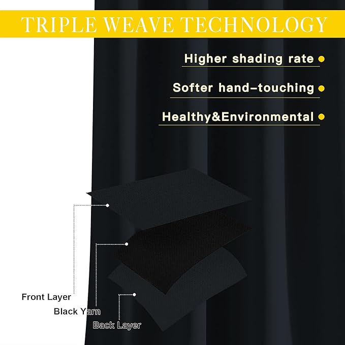 NICETOWN Blackout Curtain for Sliding Glass Door, Patio Door Curtains, Thermal Insulated Wide Drapes/Draperies Light Blocking for Bedroom/Porch (Black, 1 Panel, 80" W by 108“) NICETOWN