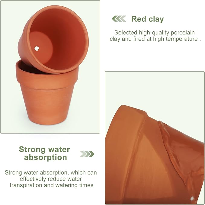 3 inch Plant Nursery pots Number of Items in a 20 Pack, with Drain, Succulent Seedling Planter, use with Indoor, windowsill, Terra Cotta red Flower pots Wedding Decoration Best Gift for Aunts KOAMLY