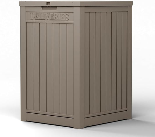55 Gallon Package Delivery Box for Outside,Weather Resistant UV Protection Resin Outdoor Storage Parcel Box for Porches, Front Door,Balconies,Garages KFY