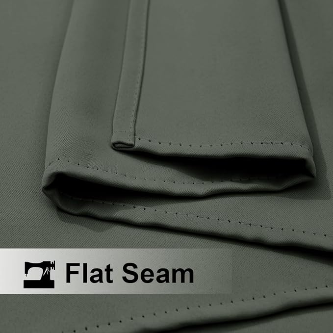 NICETOWN Outdoor Curtains 2 Panels Bottom Weighted for Patio Waterproof, Grommet Thermal Insulated Fixed Windproof Blackout Outdoor Curtains Privacy for Pergola, W52 x L95, Greyish Green NICETOWN