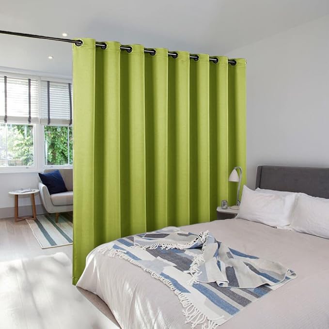 NICETOWN Glass Door Curtains for Window - Wide Thermal Curtain Panels, Sliding Door Drapes, Extra Wide Curtains (Fresh Green, 100 inches Wide x 84 inches Long) NICETOWN