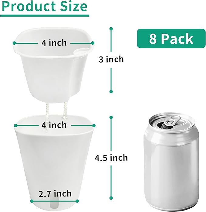 TCBWFY 4 Inch Self Watering Pots for Indoor Plants,8 Sets Self Watering Planter Pots with Visual Water Level Window and Multiple Vents,Self Watering Plant Pot for All House Plants,Flowers,Herbs TCBWFY