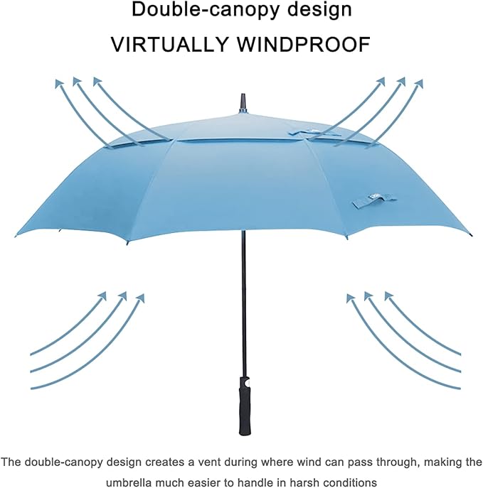 G4Free 47/54/62/68/72 Inch Automatic Open Golf Umbrella Oversize Extra Large Double Canopy Vented Windproof Waterproof Stick Umbrellas G4Free