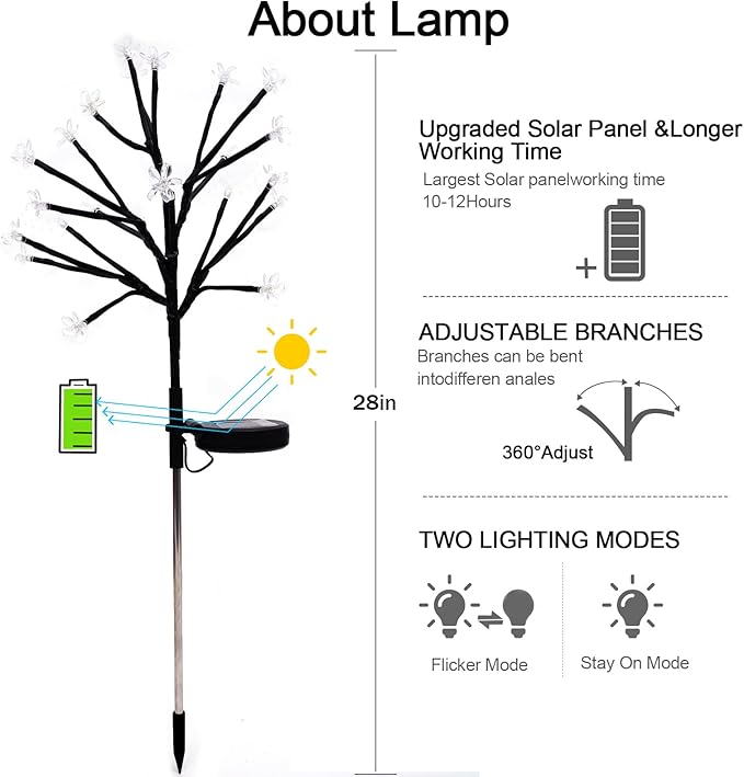 Solar Garden Lights Waterproof, Solar Lights Outdoor Decorative 4Pack,80Led Solar Powered Flowers Garden Decor,Fairy Lights Yard,Pathway,Outside Decorations,Gardening Gifts for Women Mom IUEECEN