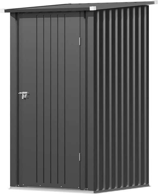 Devoko 3x3 FT Outdoor Storage Shed, Small Garden Tool Shed with Single Lockable Door, Metal Tool Storage Shed with Sloping Roof, Outside Shed for Backyard Patio Lawn, Black DEVOKO