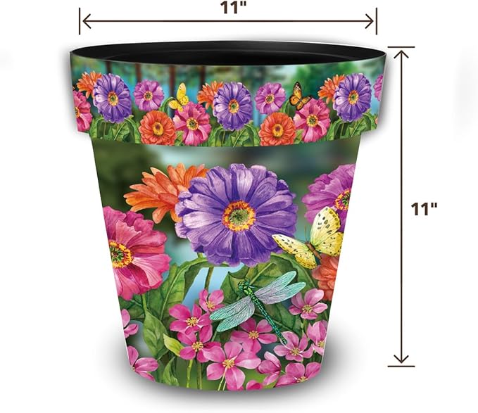 Briarwood Lane Zinnias in Bloom Medium Planter BriarwoodLane