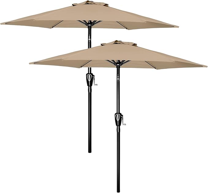 Simple Deluxe 9' Patio Umbrella Outdoor Table Market Yard Umbrella with Push Button Tilt/Crank SimpleDeluxe