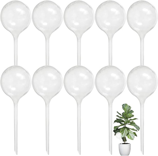 10 PCS Large Clear Plastic Watering Globes,Plant Self-Watering Bulbs,Flower Automatic Water Device,Garden Waterer for Plant Indoor Outdoor Plants Flowers Jgalnim