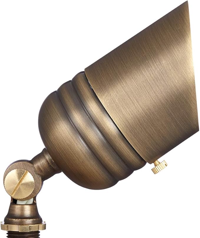 VOLT Fat Boy 12V Brass Outdoor Spotlight (Bronze) for Low Voltage Landscape Lighting of Yard, Lawn, Garden, Patio, Trees & House VOLT