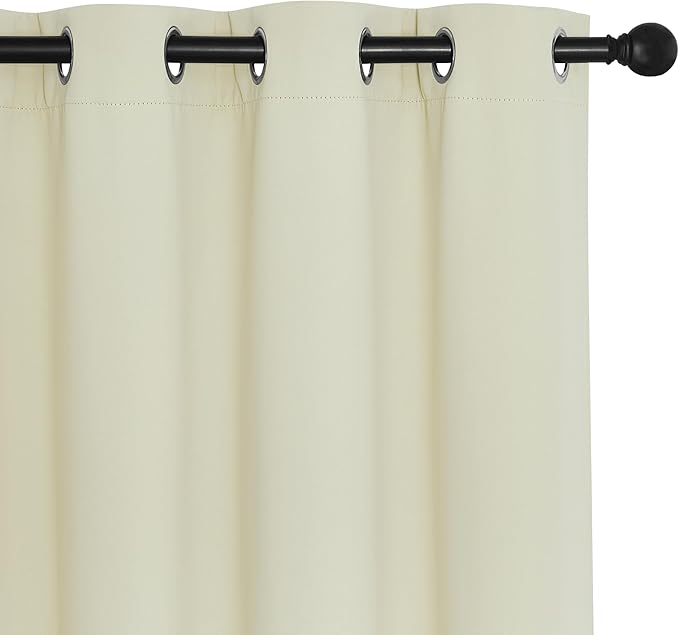 NICETOWN Beige Blackout Curtains for Bedroom 72 Inches Long, Thermal Insulated Room Darkening Grommet Window Curtains for Living Room Nursery, 66 inch x 72 inche, 1 Panel NICETOWN