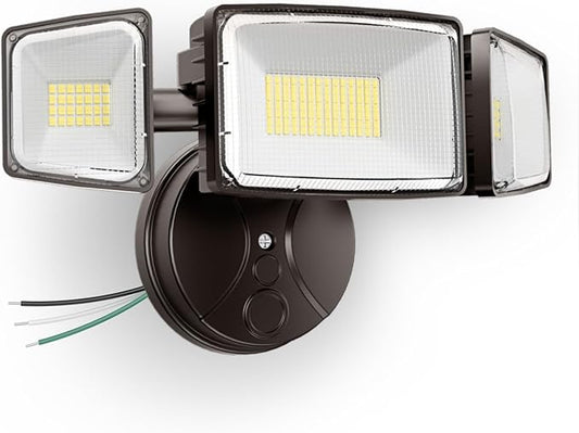 Onforu 100W 11000LM Flood Lights Outdoor, Brightness Security LED Flood Lights with 3 Adjustable Heads, Switch Controlled, IP65 Waterproof 6500K Outside Exterior Flood Light for Yard Garage Eave Patio Onforu