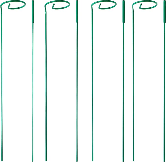 4 Pack Plant Stakes,Plant Support Stakes for Two Sizes(16 or 32 Inches),Plant Stakes for Outdoor Plants,Garden Flower,Tomato(Green) PFNRTH