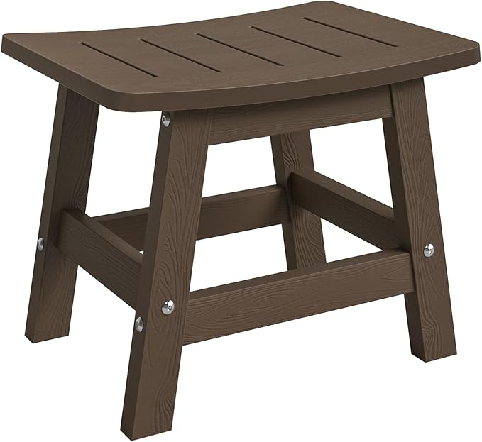 LUE BONA Outdoor Adirondack Ottomans, Footrest Footstool Set of 2, Outdoor Foot Rest for Patio, HDPS All Weather Waterproof Footrest Footstool for Adirondack Chair, Dark Brown LUEBONA