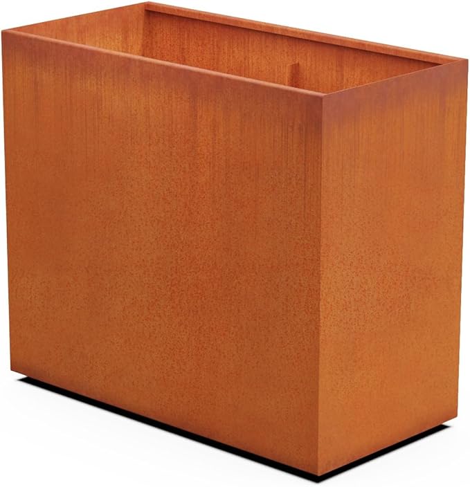 PLANTERCRAFT Corten Steel Planter Rectangle Outdoor Metal Garden Box Heavy Duty | Made in USA | Fully Assembled Plantercraft