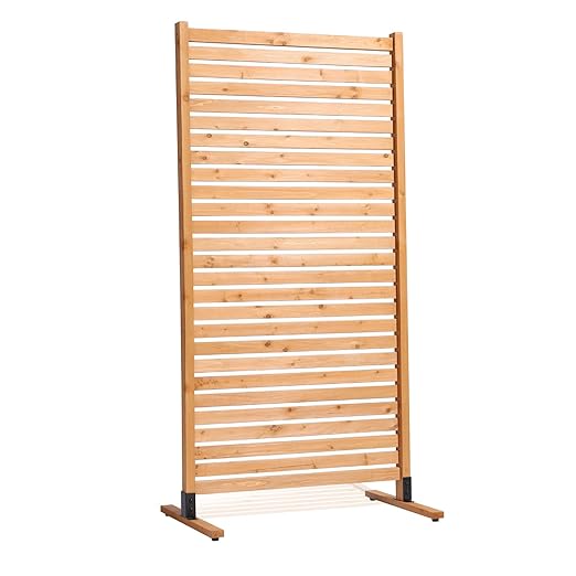 VEVOR Wooden Privacy Screen,36" W x 73" H Outdoor Privacy Screen, Freestanding Wood Privacy Panel with Stand,Outdoor Divider for Balcony Patio Lawn Garden VEVOR