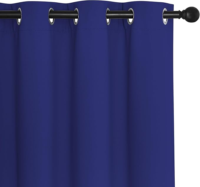NICETOWN Room Darkening Short Curtain 54 inches Long for Living Room, Grommet Sound Reducing Thermal Insulated Curtains for Bedroom Nursery Window, 46W x 54L, 1 Piece, Navy Blue NICETOWN