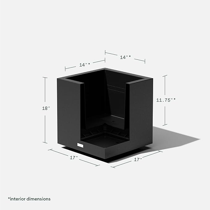 Veradek Block Series Cube Plastic Planter - Large Square Planter for Indoor or Outdoor Patio/Garden | Durable All-Weather Use with Drainage Holes | Modern Décor for Tall Plants, Trees, Flowers VeradekOutdoor
