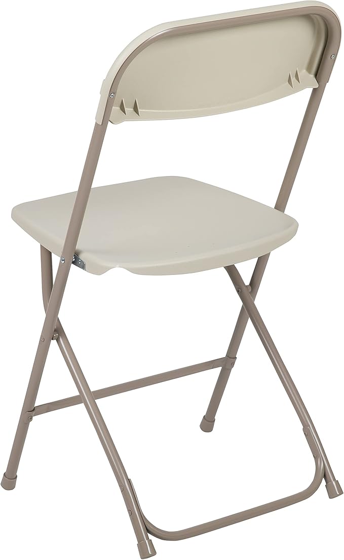Flash Furniture Hercules Series Plastic Folding Chair - Beige - 4 Pack 650LB Weight Capacity Comfortable Event Chair-Lightweight Folding Chair FlashFurniture
