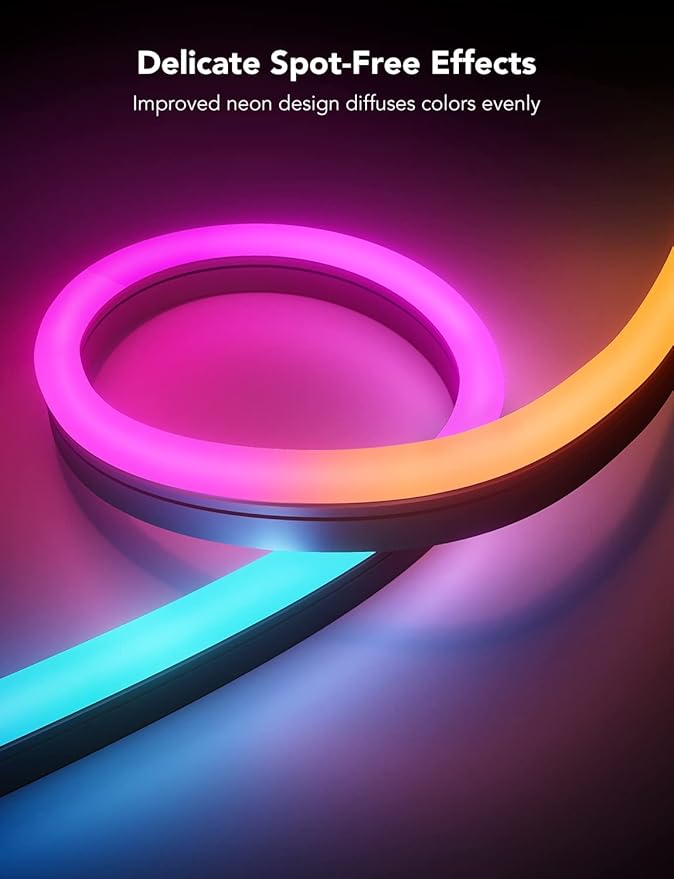 Govee Outdoor Neon Rope Lights, 65.6ft RGBIC IP67 Waterproof Outdoor Decorations with 64 Scene Modes, Music Sync, Flexible LED Lights, Neon Lights Work with Alexa, Google Assistant Govee