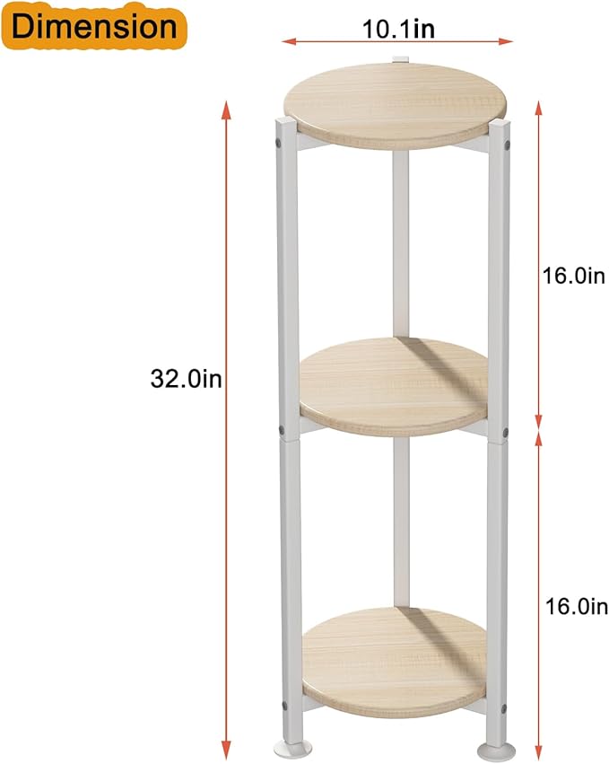 Plant Stand Indoor Corner Tall 3 Tier Metal Modern Flower Storage Plant Shelf Holder for Living Room Balcony Garden, White (3 Tier-White Round) YIZAIJIA