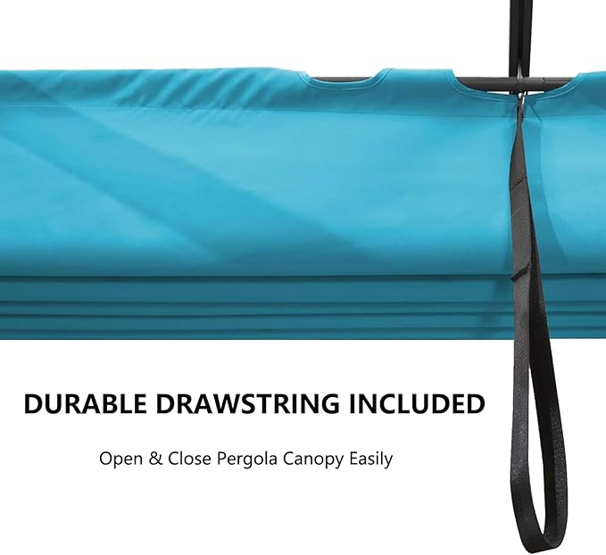 Pergola Shade Cover Replacement Canopy Top Compatible with 10 X 10 ft 6-Bar Pergola Frames - Turquoise Blue (Canopy Size 116" W x 95" L, Canopy Top Only) Rootora