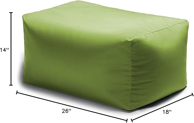 Jaxx Leon Outdoor Bean Bag Ottoman, Lime Green Jaxx